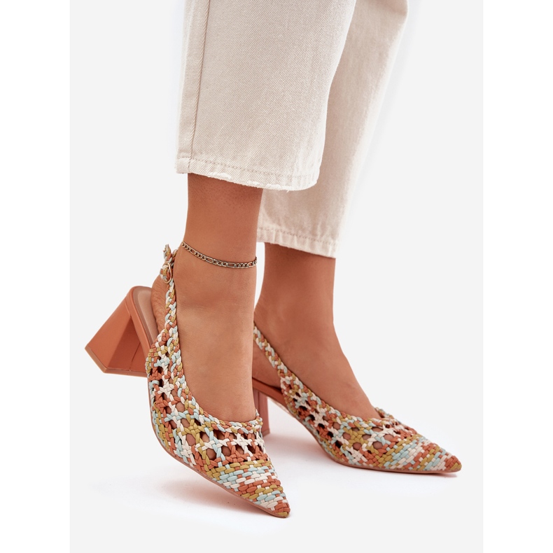 Sandaler med flätning på multicolor -posten gul 1