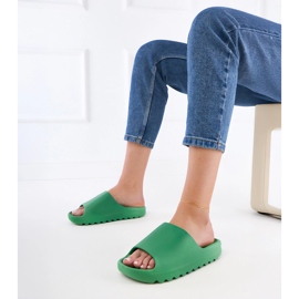 Grönt kvinnors gummi flip flops 1