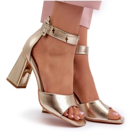 Evento Eleganta damsandaler med högklackade guld gyllene 4