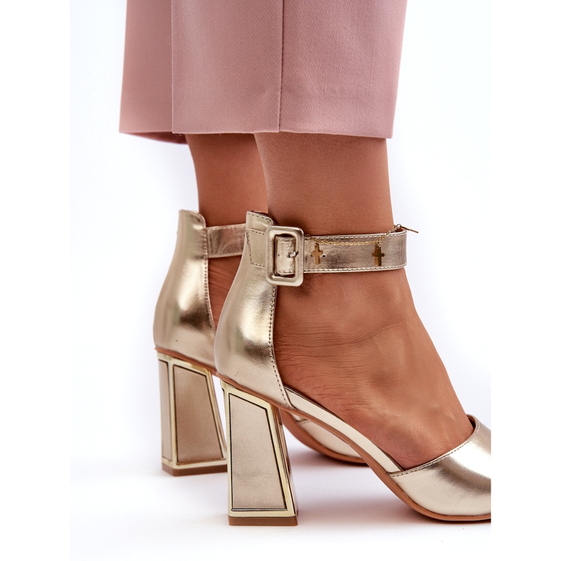 Evento Eleganta damsandaler med högklackade guld gyllene 2