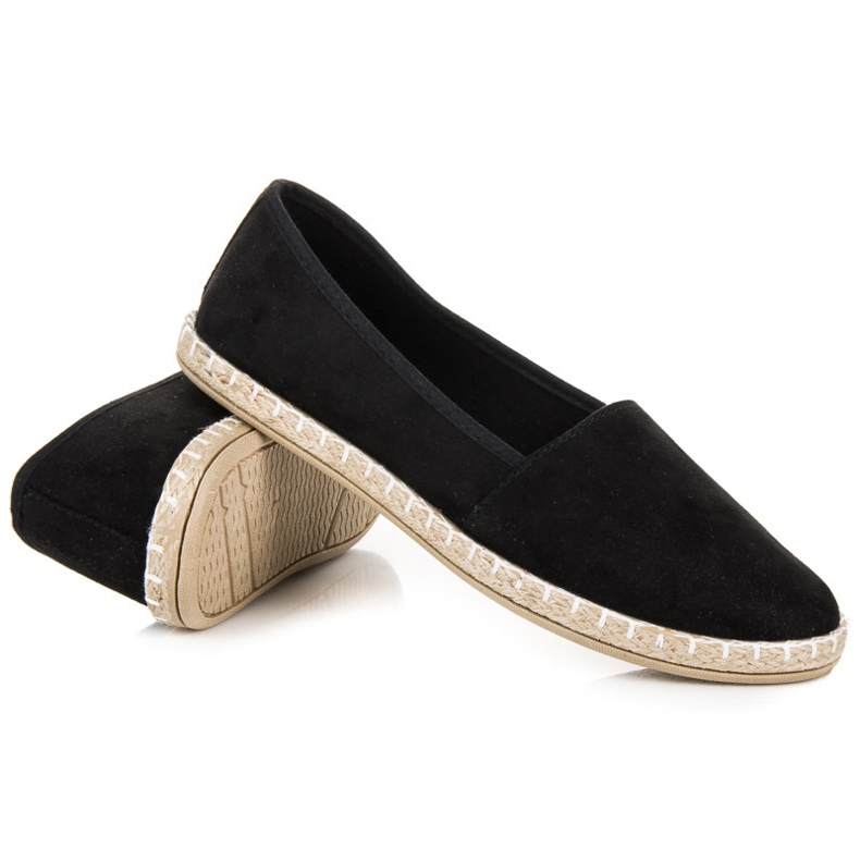 Espadrillor i mocka svart 1