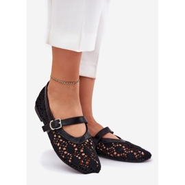 OpenWork Ballerinas med svart bälte 1