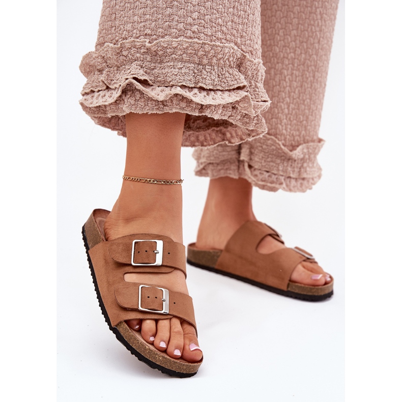 Kvinnors flip flops på Camel Camel Cork -plattformen brun 2