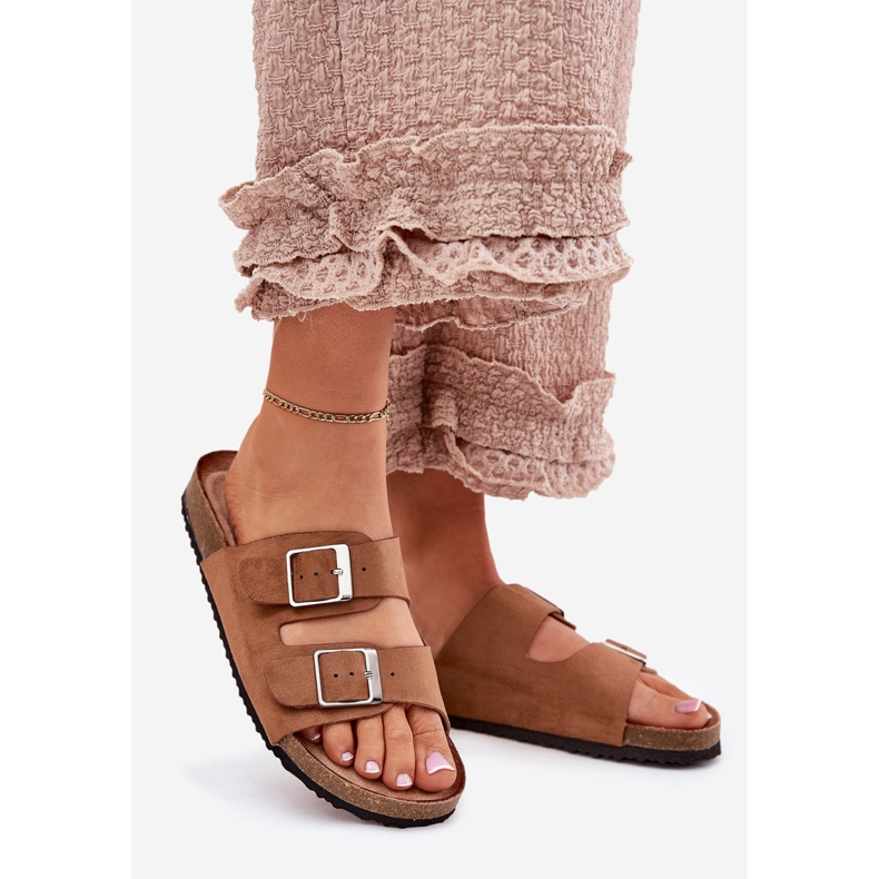 Kvinnors flip flops på Camel Camel Cork -plattformen brun 1