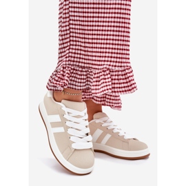 Kvinnors sneakers sportskor med Eco Leather Beige 1