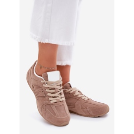 Kvinnors sportskor med Eco Suede Dark Beige 1