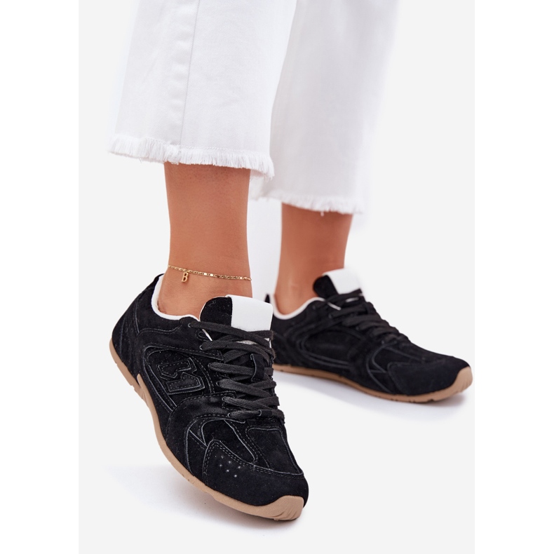 Kvinnors sportskor med Eco Suede Black svart 1