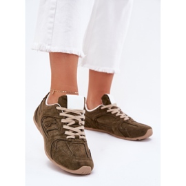 Kvinnors sportskor med Eco Suede Dark Green grön 2