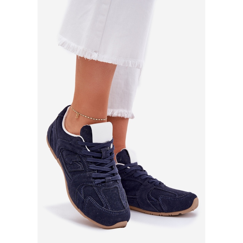 Kvinnors sportskor med Eco Suede Navy Blue blå 1