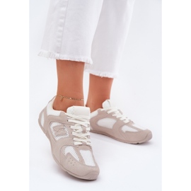 Kvinnors sportskor med Eco Suede White och Beige 2