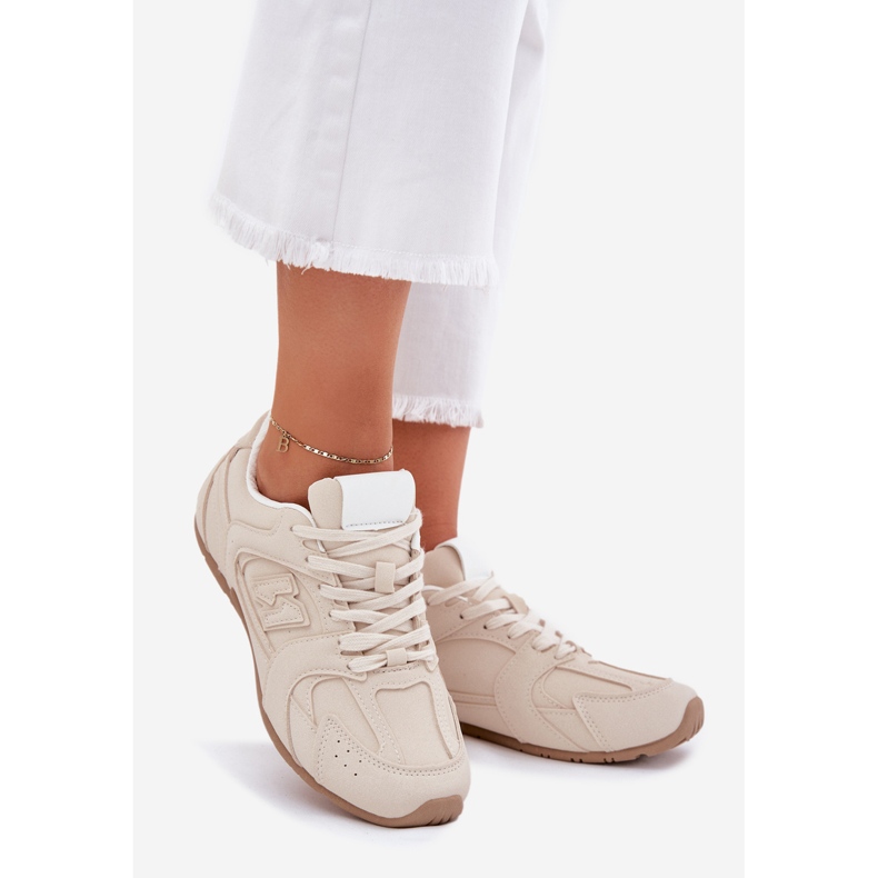 Kvinnors sportskor med Eco Suede Beige 1