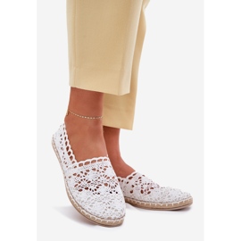 Kvinnors spets vita espadrilles 1