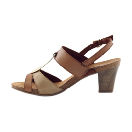 Caprice sandaler damskor med dekoration 28307 brun gul 2