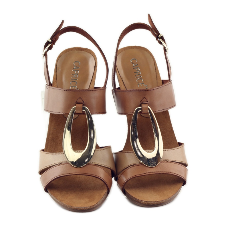 Caprice sandaler damskor med dekoration 28307 brun gul 4