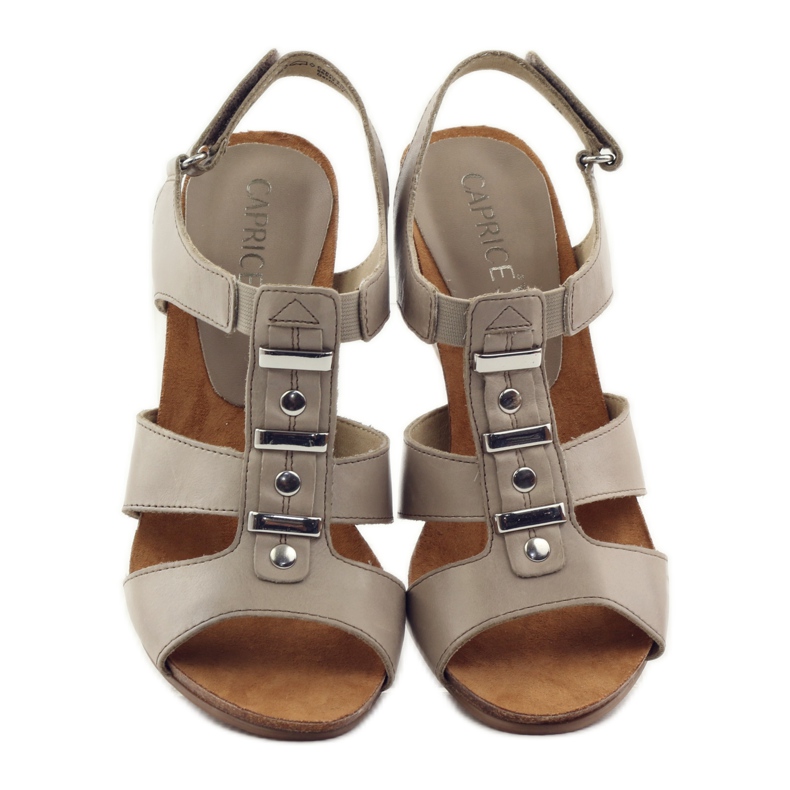 Caprice sandaler damskor med kardborreband 28309 brun mångfärgad 4