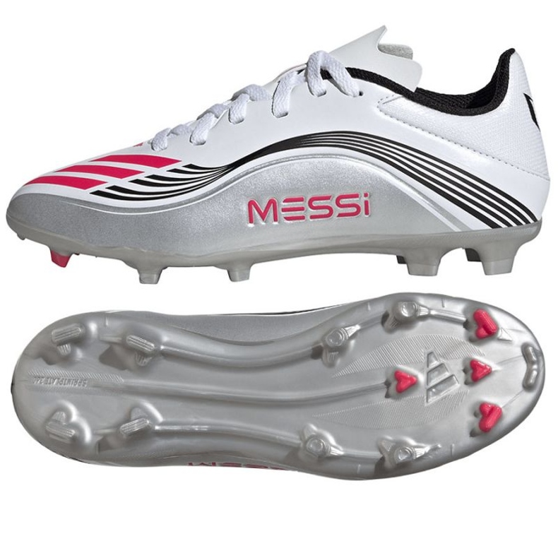 Adidas f50 messi liga fg/mg jp7454 fotbollsskor vit 1