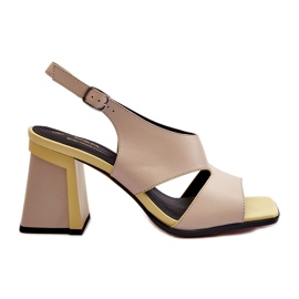 S.Barski Damsandaler på högklackat Beige D&amp;A MR38-153 2