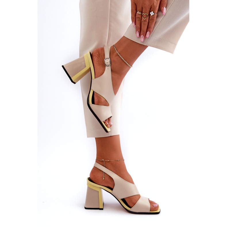 S.Barski Damsandaler på högklackat Beige D&amp;A MR38-153 4