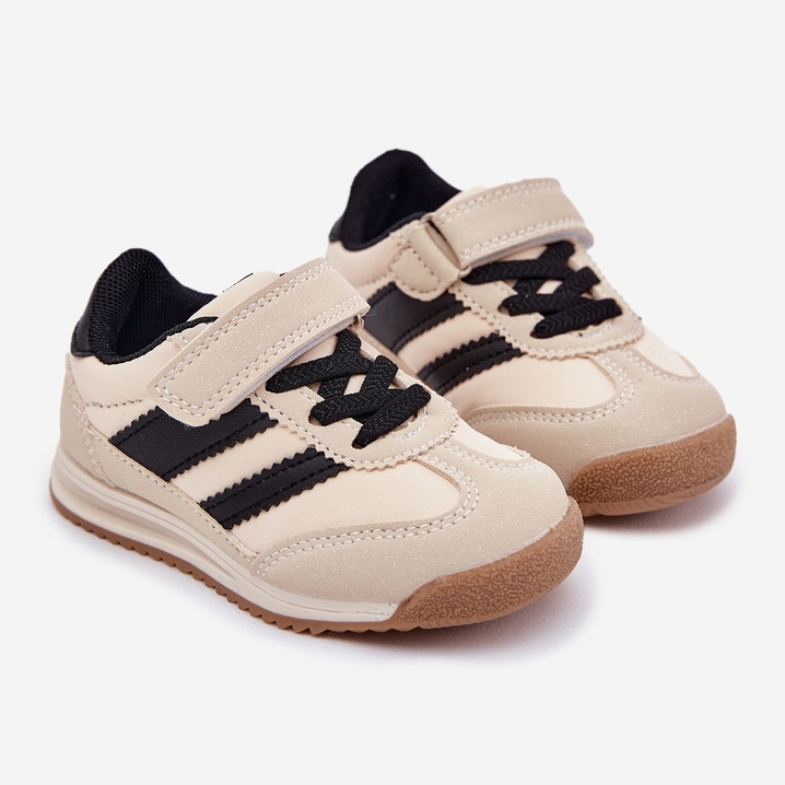 Barns sneakers sportskor med beige 1