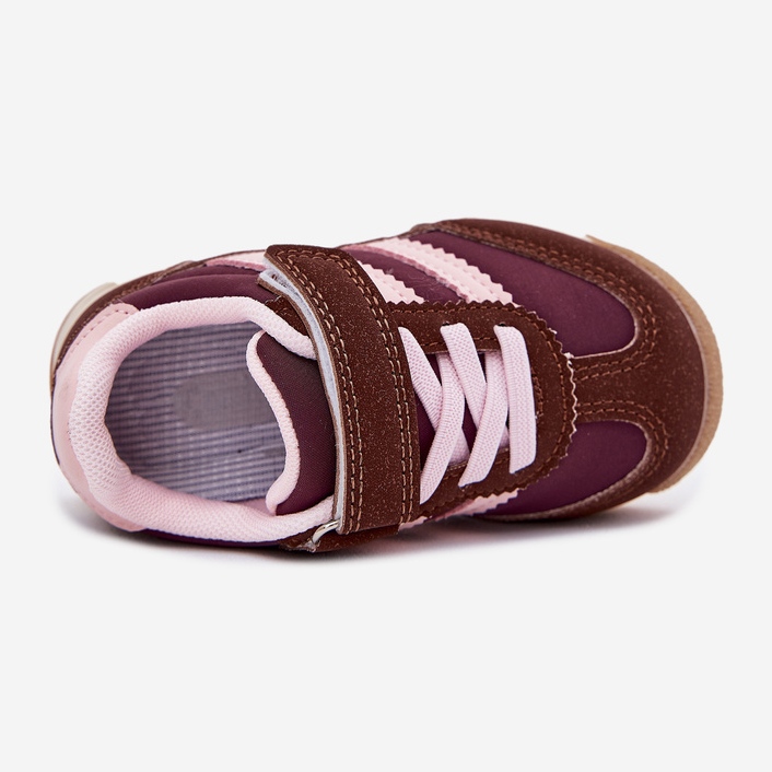 Barns sneakers sportskor för kardborrband brun 2