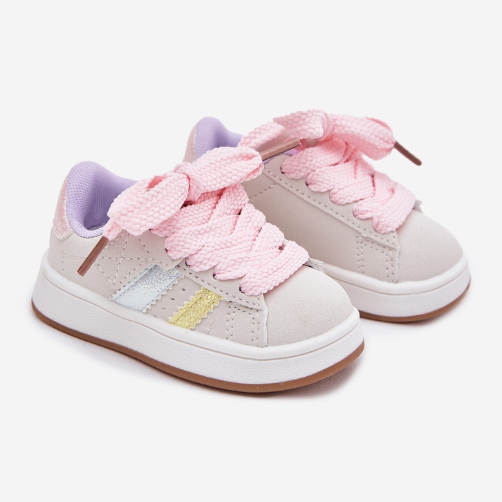 Sneakers sneakers sport sport multikolor kardborrband beige 1