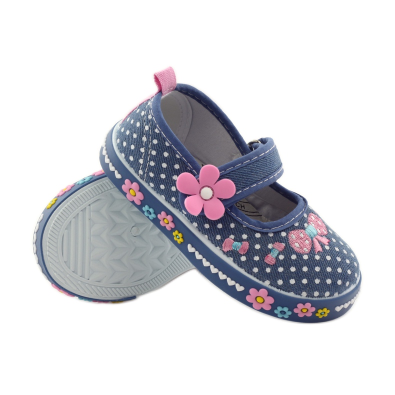 American Club Sneakers med en prickig innersula i amerikanskt läder rosa blå vit 3