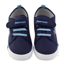 American Club Amerikanska sneakers sneakers läder innersula marinblå blå 4