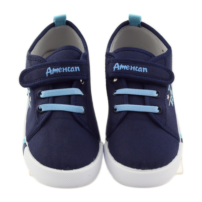 American Club Amerikanska sneakers sneakers läder innersula marinblå blå 4