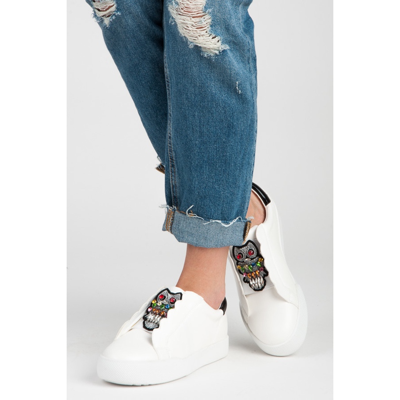 Vices Slip-on sneakers med ugglor vit 2