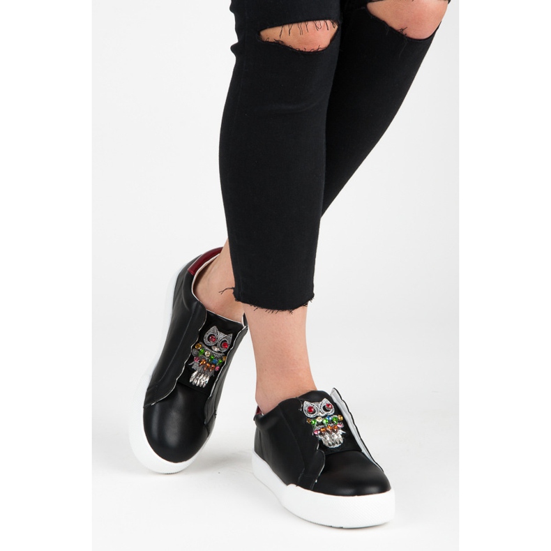 Vices Slip-on sneakers med ugglor svart 2