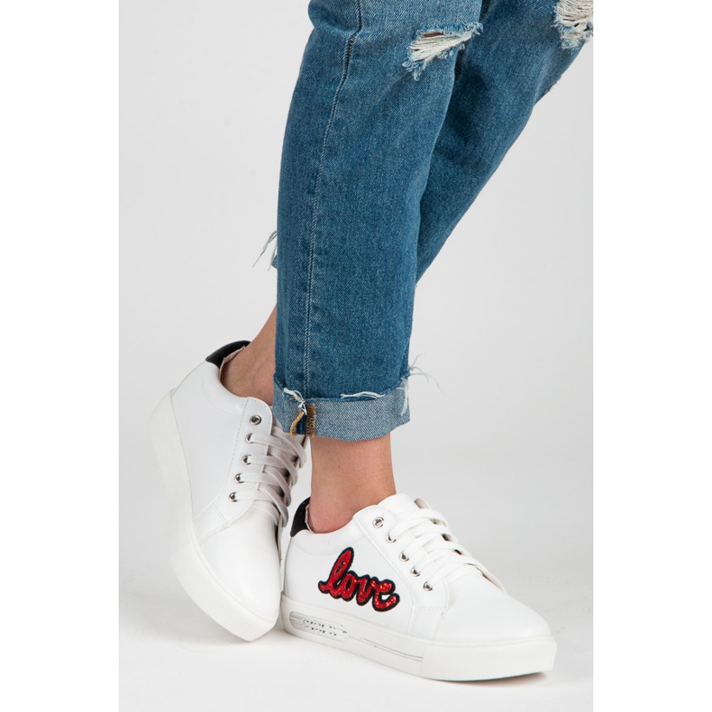 Vices Älskar Sneakers med snörning vit röd 2