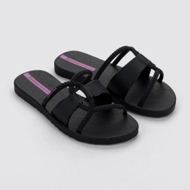 Kvinnors ipanema diversa slidel 27232 BG830 Black Flip -flops svart 3