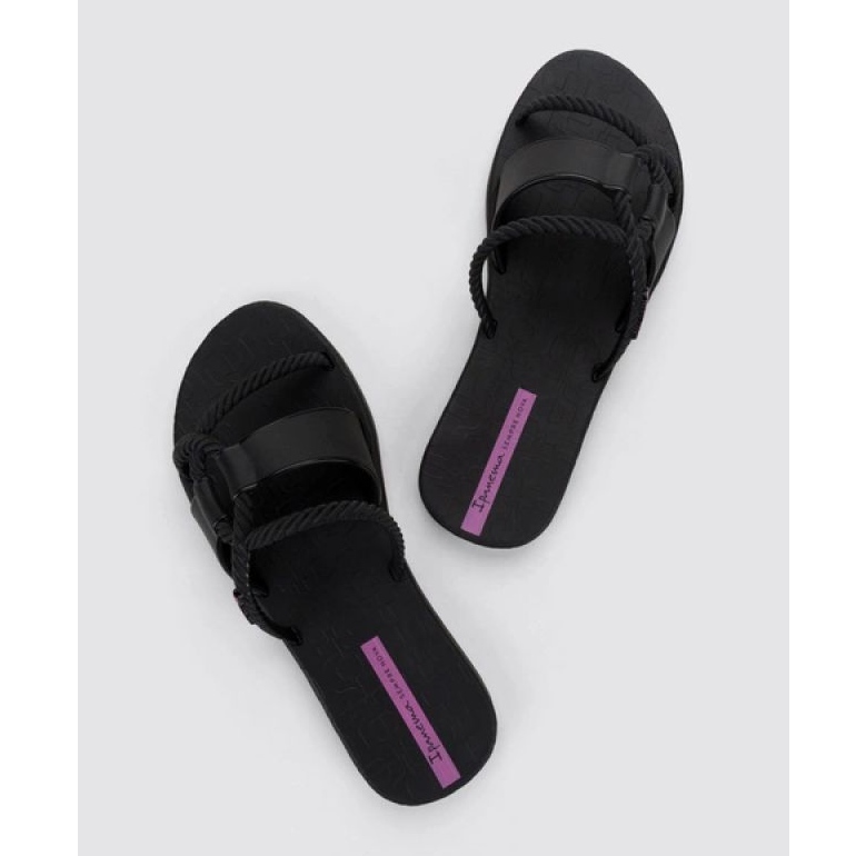 Kvinnors ipanema diversa slidel 27232 BG830 Black Flip -flops svart 4