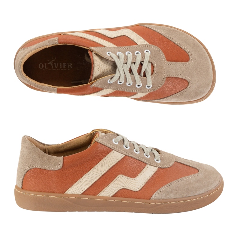 Barfota kvinnors läderskor Olivier Eliza Rude orange 1