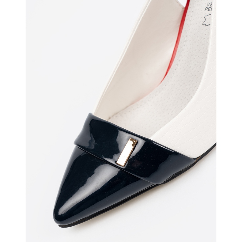 Goodin Vita och vita pumpar med en öppen häl 1