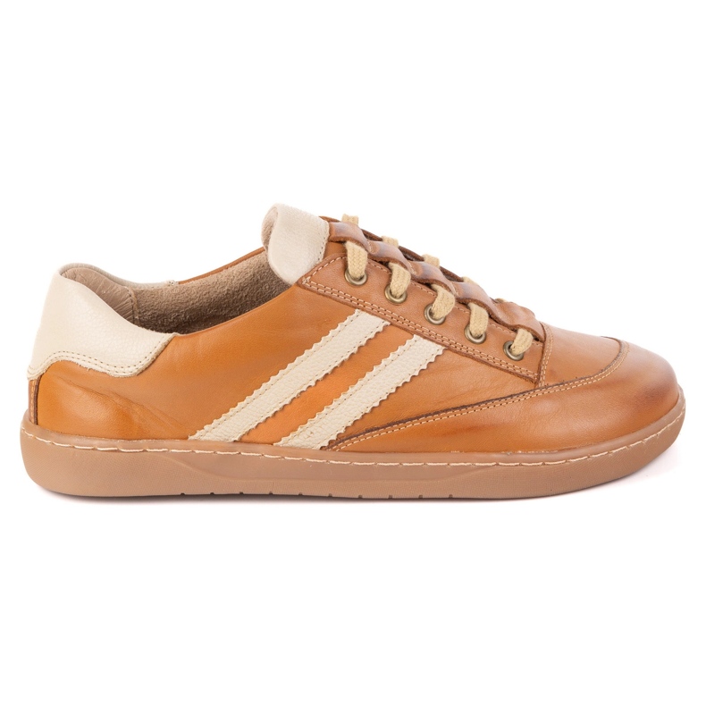 Sneakers Barefoot Women's Kaia Olivier - Ljusbruna läderskor 1