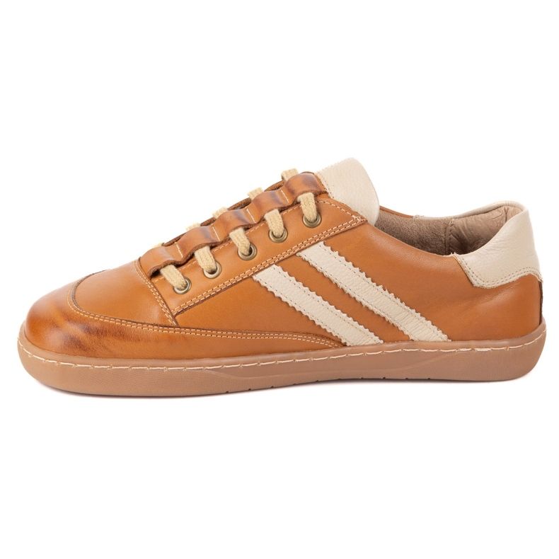 Sneakers Barefoot Women's Kaia Olivier - Ljusbruna läderskor 2