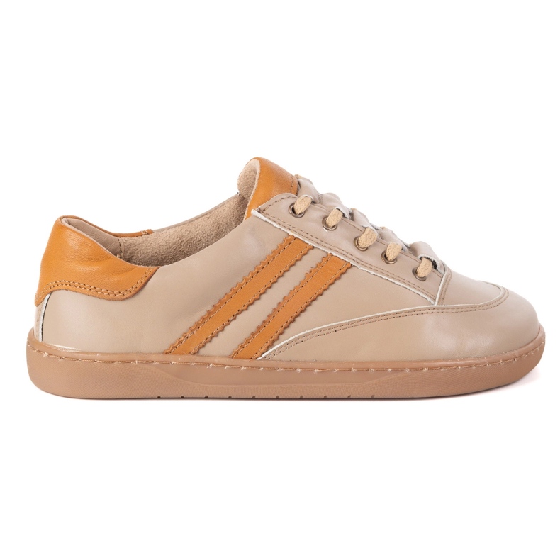 Sneakers barfota kvinnors kaia olivier - anatomiska läderskor cappuccino beige 2
