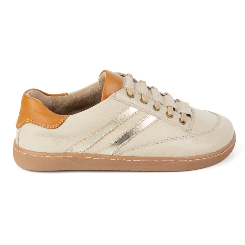 Sneakers Barefoot Women's Kaia Olivier - Light Beige Leather Shoes 2