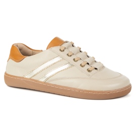 Sneakers Barefoot Women's Kaia Olivier - Light Beige Leather Shoes 3