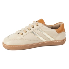 Sneakers Barefoot Women's Kaia Olivier - Light Beige Leather Shoes 4