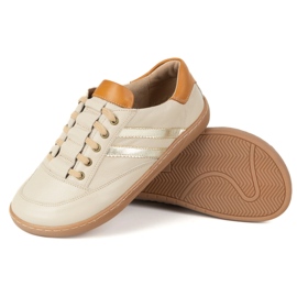 Sneakers Barefoot Women's Kaia Olivier - Light Beige Leather Shoes 6