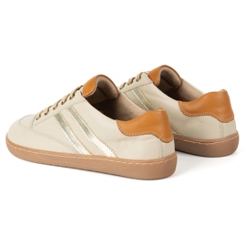 Sneakers Barefoot Women's Kaia Olivier - Light Beige Leather Shoes 7