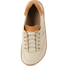 Sneakers Barefoot Women's Kaia Olivier - Light Beige Leather Shoes 10