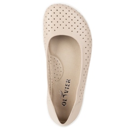 Olivier Barfota kvinnors minimalistiska ballerinas gled 1771pol openwork beige 7