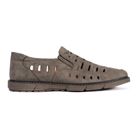 Genombrutna slip-on mockasiner för män brun 3