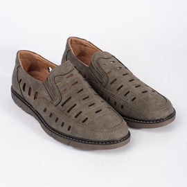 Genombrutna slip-on mockasiner för män brun 4