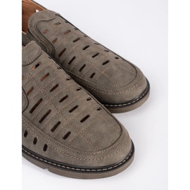 Genombrutna slip-on mockasiner för män brun 2
