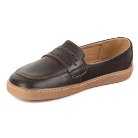 Olivier Kvinnors barfota inga loafers med en bred polsk mörk brun 5