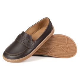 Olivier Kvinnors barfota inga loafers med en bred polsk mörk brun 7
